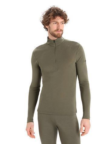 Men's Icebreaker Merino 175 Everyday Long Sleeve Half Zip Thermal Top Base Layers Loden | CA 1578BEXC